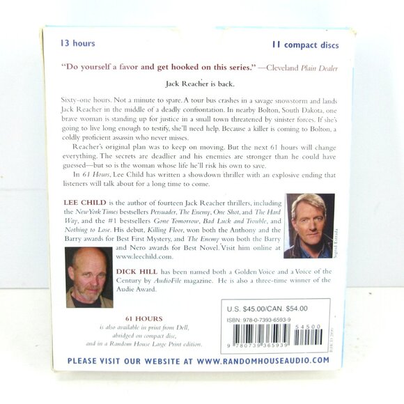 Lee Child Random House Audio 2 Books Gone Tomorrow & 61 Hours - Picture 6 of 6